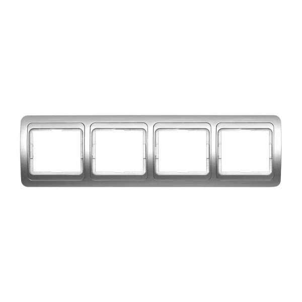 Рамка Smartbuy 4-местная горизонтальная серебро "Марс"