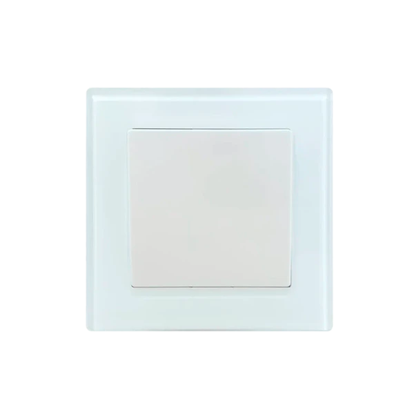 Выключатель Прогресс Glass 1-клав.10A ABS + Керамика белый (1/10/100)