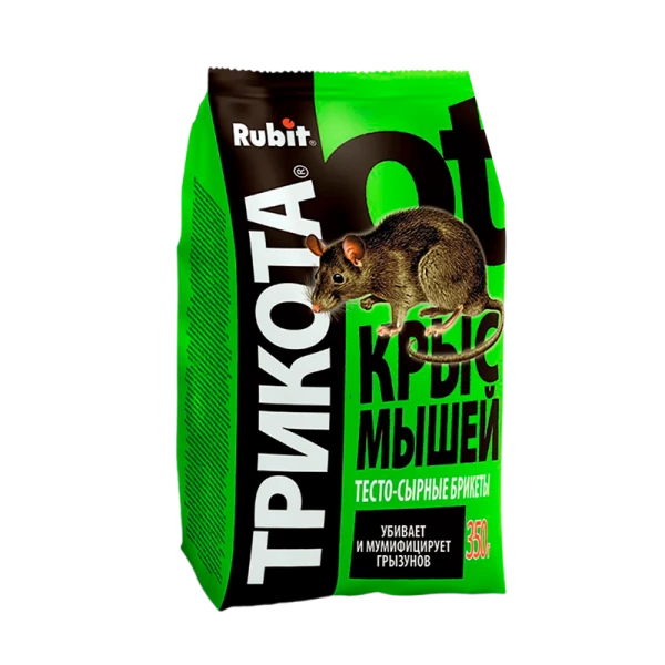 Тесто-брикеты Рубит от крыс и мышей ТриКота мумиф. приманка 350г - 20шт./кор.