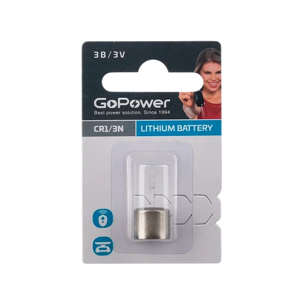 Батарейка GoPower CR1/3N BL1 Lithium 3V (1/20/500)