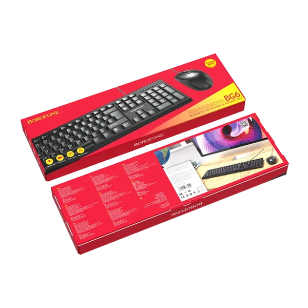 Набор клавиатура+мышь проводной Borofone BG6 черный (1/20)