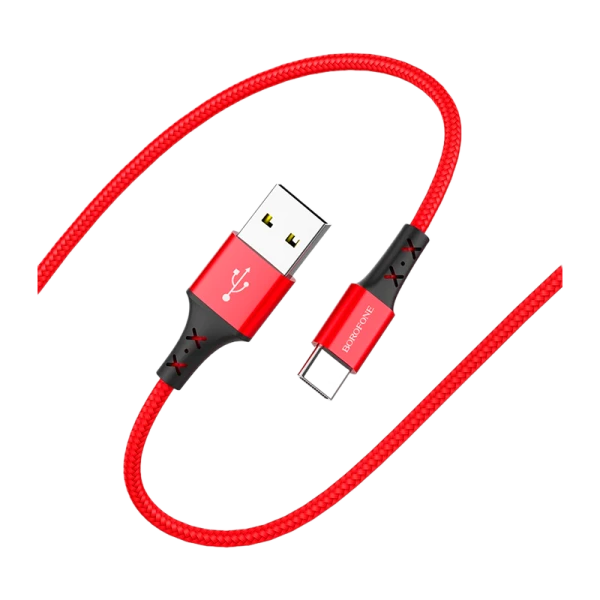 Кабель Borofone BX20 USB (m)-Type-C (m) 1.0м 2.0A нейлон красный (1/648)