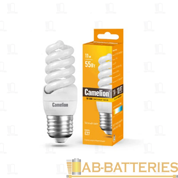 Лампа энергосберегающая Camelion T2 E27 11W 2700К 220-240V спираль (1/5/25/100)