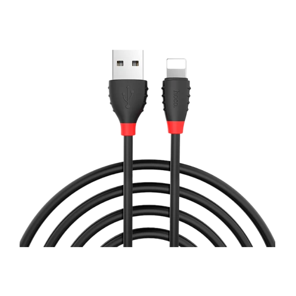 Кабель HOCO X27 USB (m)-Lightning (m) 1.2м 2.4A TPE черный (1/30/300)