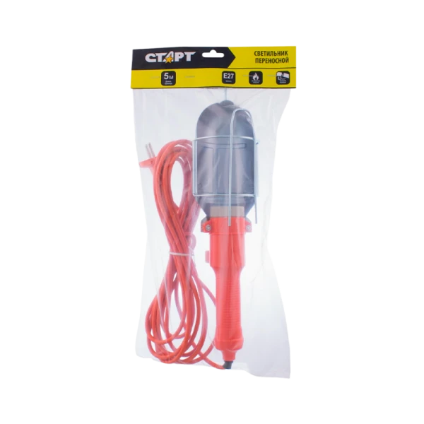 Светильник переносной Старт CLB 101-5M E27 с выключателем оранжевый