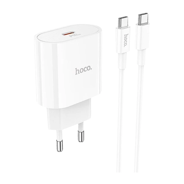 Сетевое З/У HOCO C94A Type-C 20W с кабелем Type-C-Type-C белый (1/13/130)