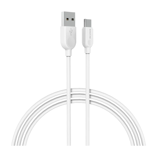Кабель Borofone BX14 USB (m)-Type-C (m) 2.0м 2.4A ПВХ белый (1/360)