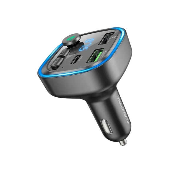 Автомобильное З/У Borofone BC48 2USB 2.4A 18W с FM-трансмиттером черный (1/131)