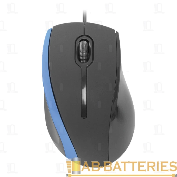 Мышь проводная Defender MM-340 классическая USB черный синий (1/40)
