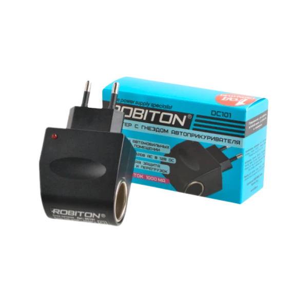 Блок питания ROBITON DC101 1000мА с гнездом автоприкуривателя (1/180)