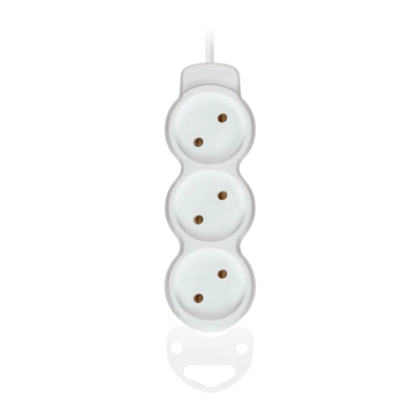 Удлинитель Smartbuy NEW 3р.Б/З 10A 5.0м ПВС 2x1мм² белый (1/40)