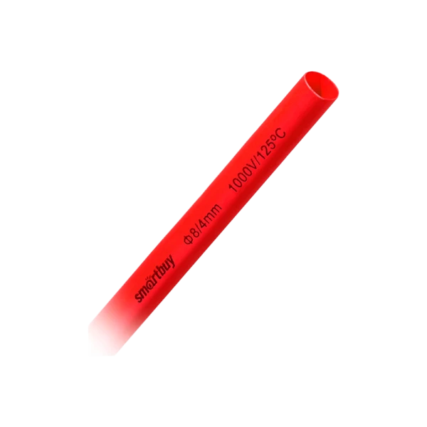 Термоусаживаемая трубка 8/4, красная, 1 метр (SBE-HST-8-r)