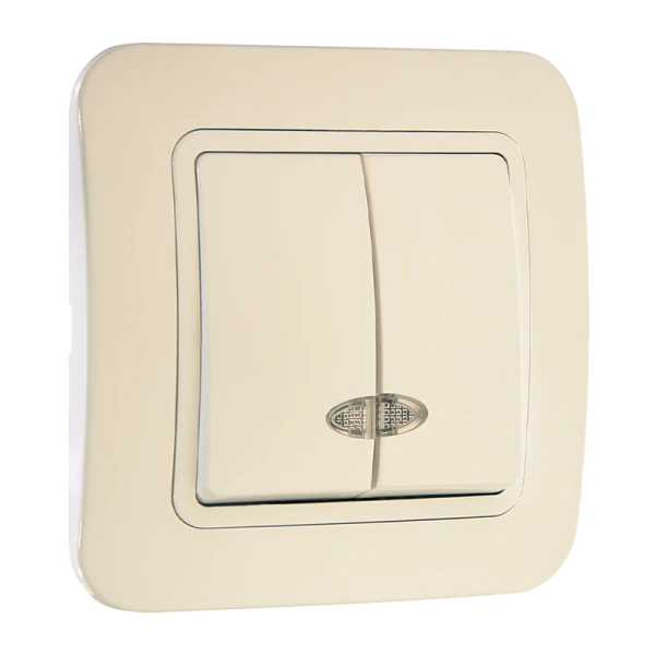 Выключатель Makel Light Lillium 2-клав.10A пластик кремовый 70223 (1/12)