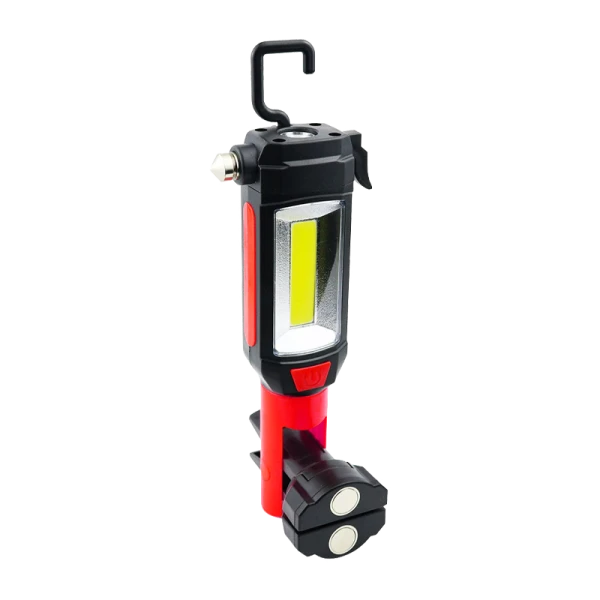 *Фонарь автомобильный Космос 6007 Premium 5W COB от батареек нож для ремня черный красный (1/25/100)