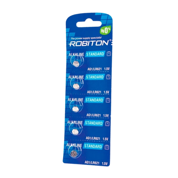 Батарейка ROBITON STANDARD R-AG1-0-BL5 (0% Hg) AG1 LR621 364 164 LR60 BL5&nbsp;&nbsp;5/100