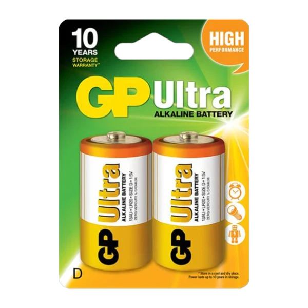 Батарейка GP ULTRA LR20 D BL2 Alkaline 1.5V (2/20/160) R