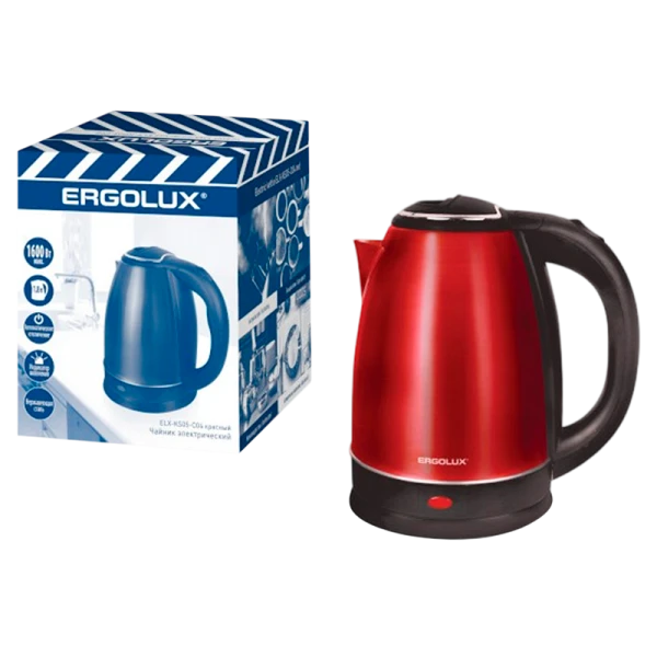 Электрочайник Ergolux ELX-KS05-C04 1600W 1.8л красный
