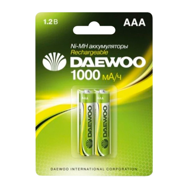 Аккумулятор бытовой Daewoo HR03 AAA BL2 NI-MH 1000mAh (2/20/100)