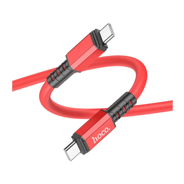Кабель HOCO X85 Type-C (m)-Type-C (m) 1.0м 60W TPE красный (1/35/350)