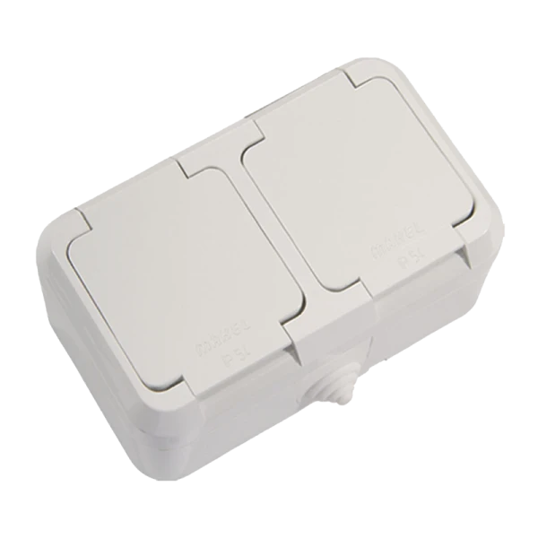 Розетка накладная Makel Nemli Yer 2гн. со шторкой кремовый 18354 (1/6)