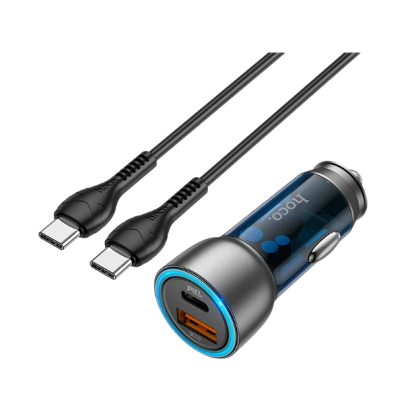 Автомобильное З/У HOCO NZ8 1USB/Type-C 25W QC3.0 синий (1/13/130)