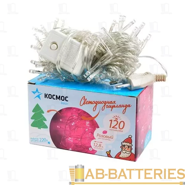 Гирлянда Космос 120LED 12.8м лампочки нить 8 режимов красный (1/50)