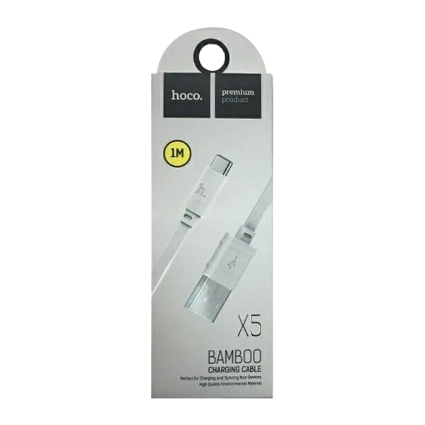 Кабель HOCO X5 USB (m)-Type-C (m) 1.0м 2.4A ПВХ белый (1/30/300)