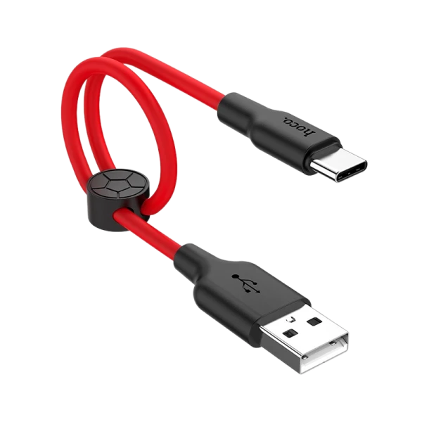 Кабель HOCO X21 Plus USB (m)-Type-C (m) 0.25м 2.4A силикон черный красный (1/30/300)
