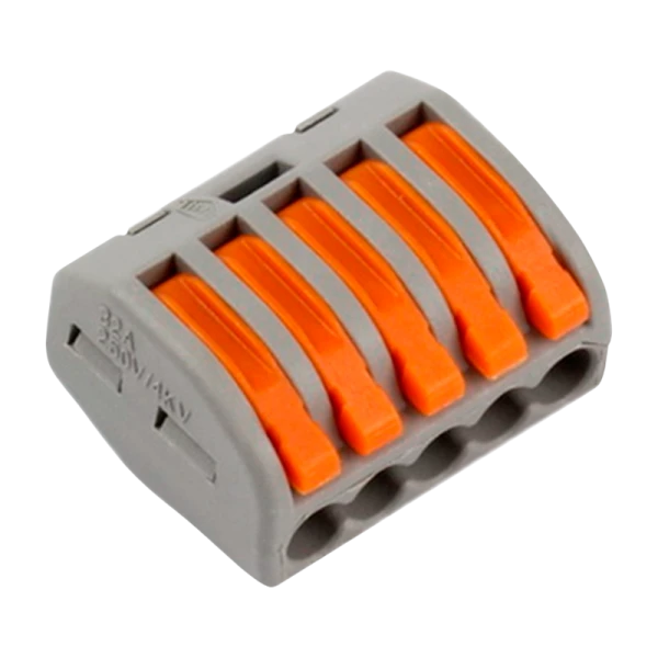 Строительно-монтажная клемма с рычажками, 5 отверстий (SBE-cwcc-5)