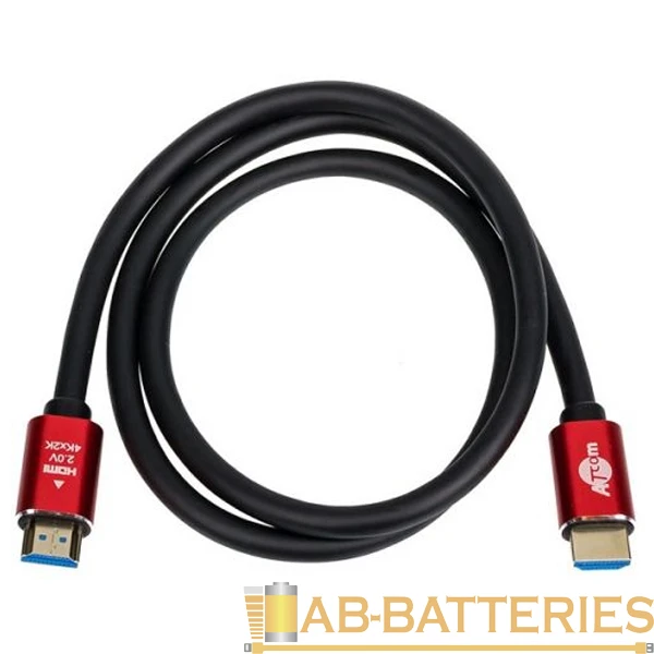 Кабель Atcom HDMI (m)-HDMI (m) 3.0м силикон ver.2.0 черный красный в пакете (1/80)