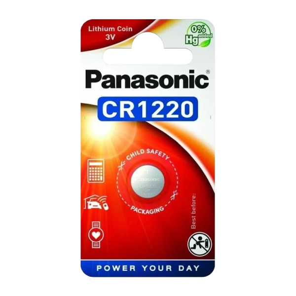 Батарейка Panasonic Power Cells CR1220 BL1 Lithium 3V (1/12)