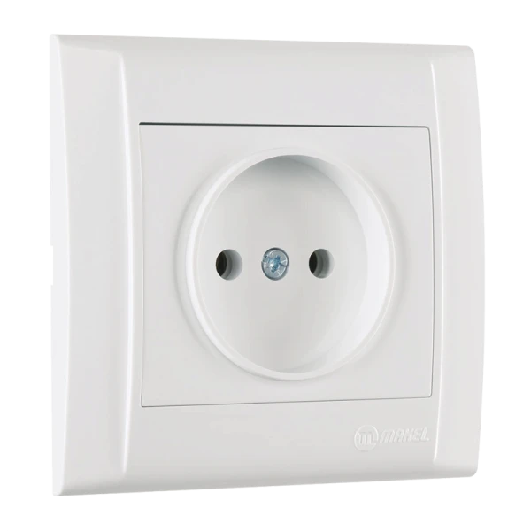 Розетка Makel Defne 1гн. 16A Б/З пластик белый 42001022 (1/12)