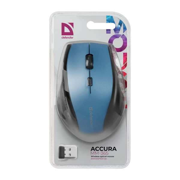 Мышь беспроводная Defender MM-365 Accura классическая USB синий (1/40)