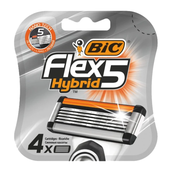 Сменные кассеты BIC "Flex 5 Hybrid" 5 лезвий 4шт. (цена за 1 шт) (4/24/96)