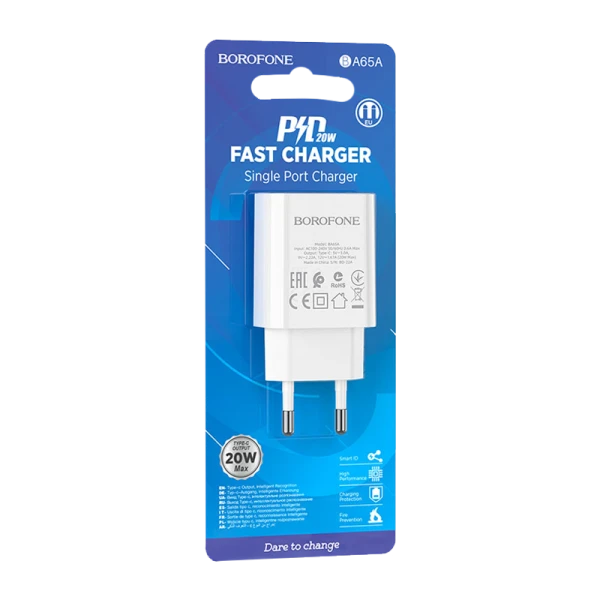 Сетевое З/У Borofone BA65A Type-C 3.0A белый (1/64/256)