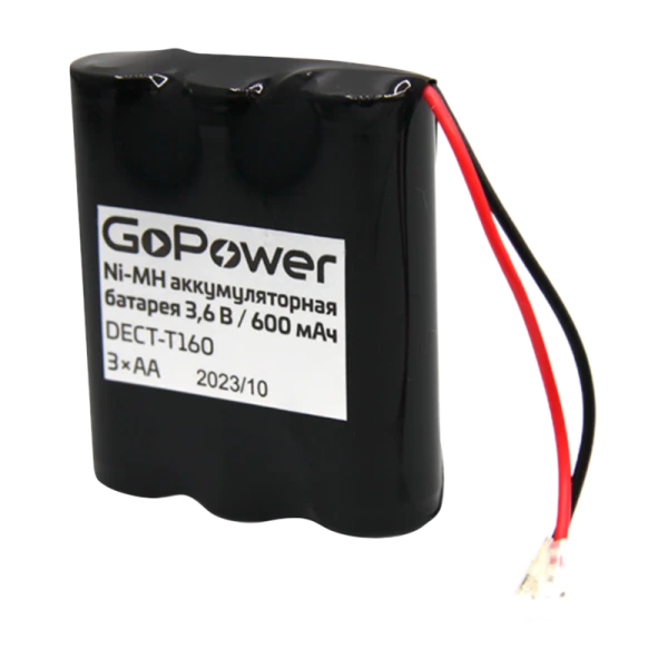 Аккумулятор для радиотелефонов GoPower T160 PC1 NI-MH 600mAh (1/15/180)