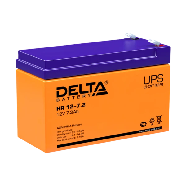 Аккумулятор свинцово-кислотный Delta HR 12-7.2 12V 7.2Ah (1/5)