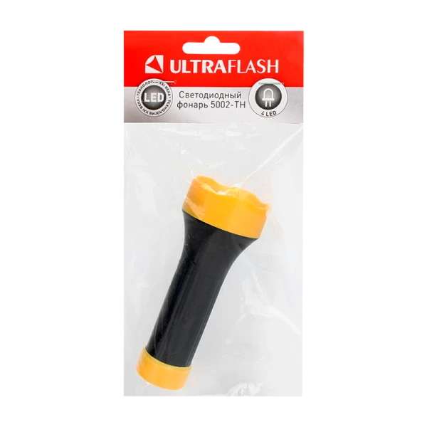 Фонарь универсальный Ultraflash 5002-ТН 4LED от батареек черный (1/25/200)