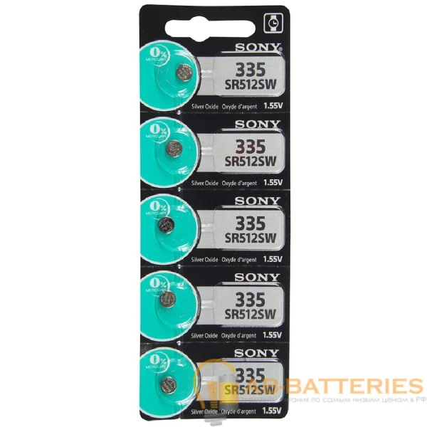 Батарейка Sony 335 (SR512SW) BL1 Silver Oxide 1.55V (10/100/1000)
