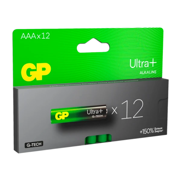 Батарейка GP ULTRA PLUS G-tech LR03 AAA BL12 Alkaline 1.5V (12/96/768)