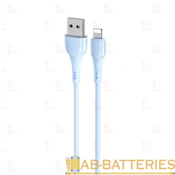 Кабель HOCO X49 USB (m)-Lightning (m) 1.0м 2.4A силикон голубой (1/31/310)