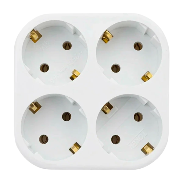 Разветвитель Toker 4Т4 4р.С/З белый (1/50)