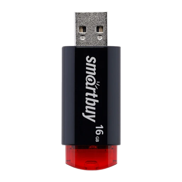 Флеш-накопитель Smartbuy Click 16GB USB2.0 пластик черный красный