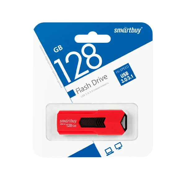 Флеш-накопитель Smartbuy Stream 128GB USB3.0 пластик красный