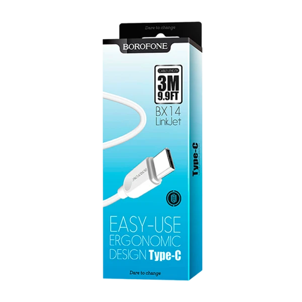 Кабель Borofone BU8 USB (m)-Type-C (m) 1.2м 2.4A TPE белый (1/252)
