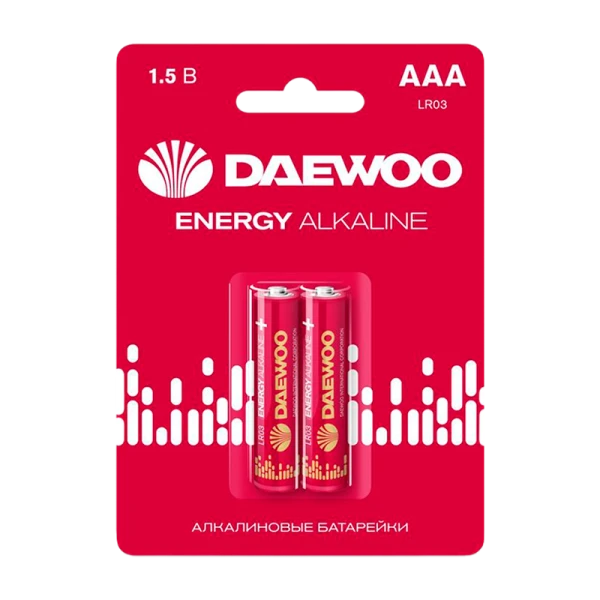 Батарейка Daewoo ENERGY LR03 AAA BL2 Alkaline 1.5V (2/20/480)