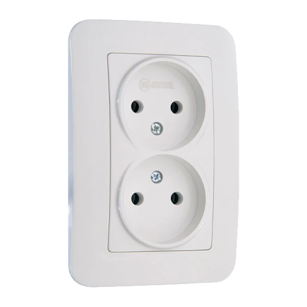 Розетка Makel Lillium Natural 2гн. 16A белый 55017 (1/12)