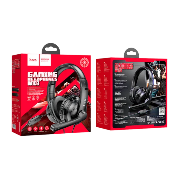 Наушники полноразмерные HOCO W103 с микр. черный (1/40)