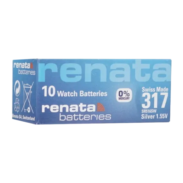 Батарейка Renata 317 (SR516SW) Silver Oxide 1.55V (1/10/100)