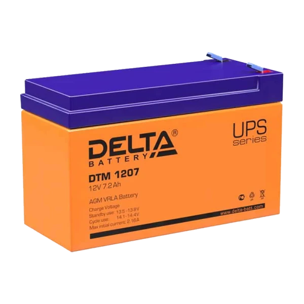 Аккумулятор свинцово-кислотный Delta DTM 1207 12V 7Ah (1/5)